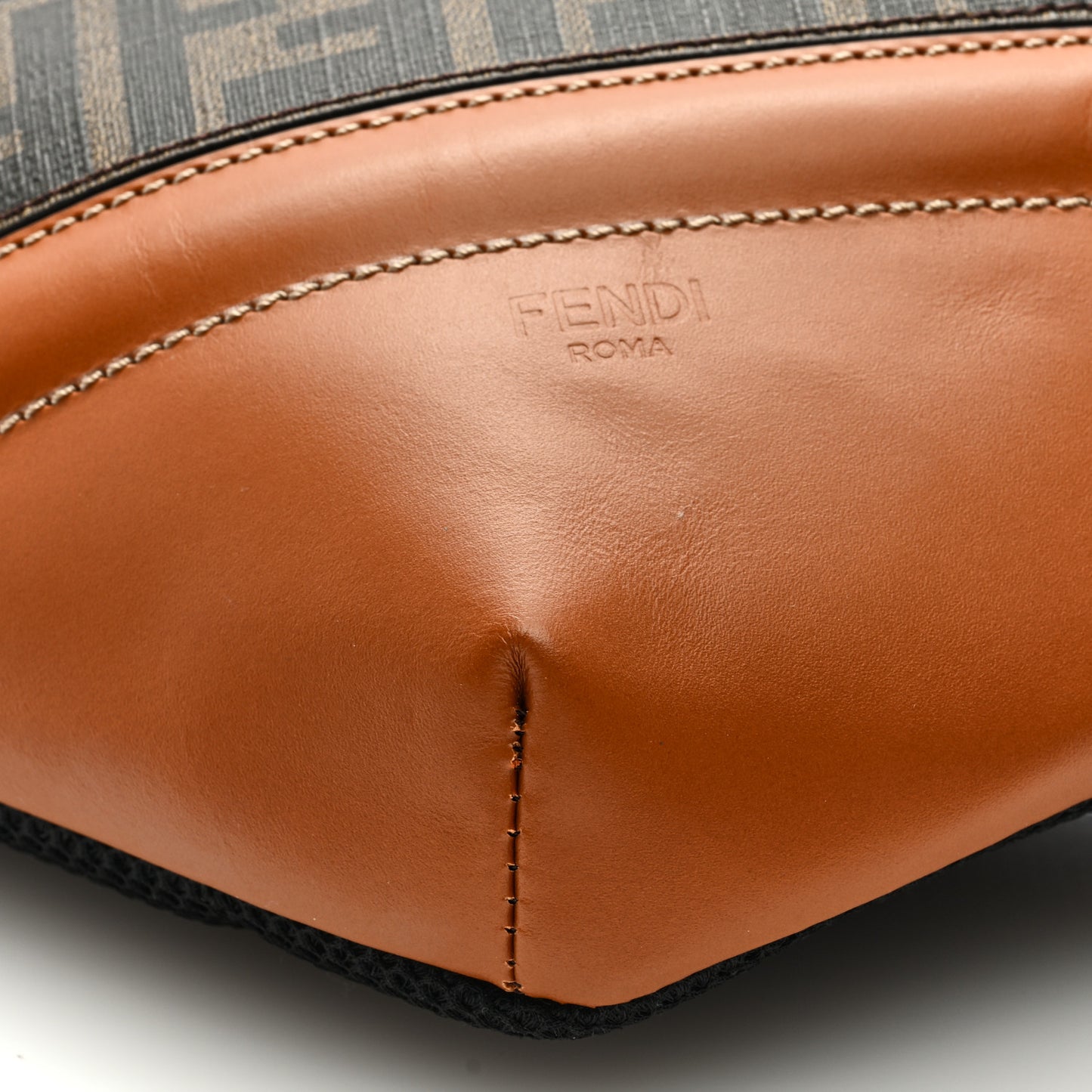 Glazed Fabric Vitello King FF 1974 Diagonal Belt Bag Tobacco Moro Cuoio