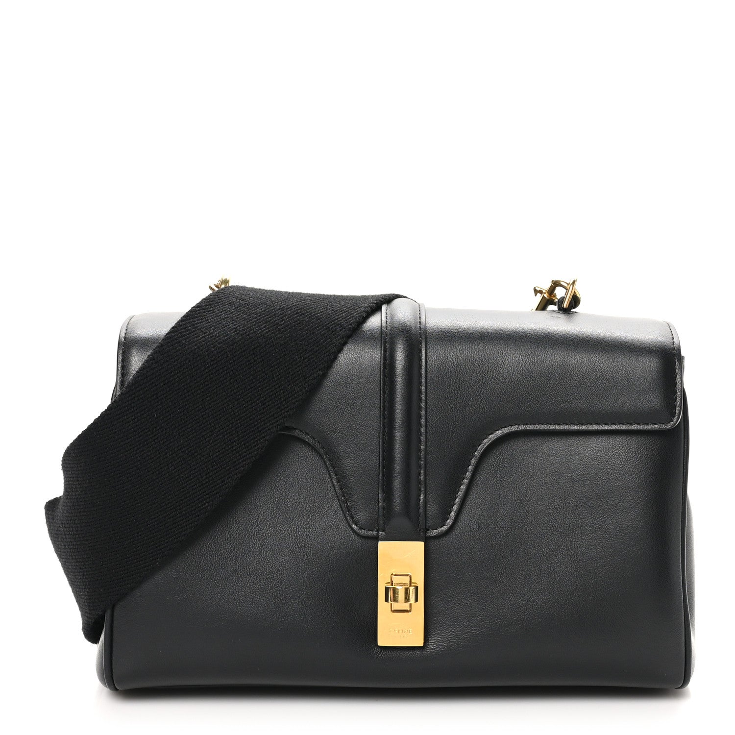 Celine Grained Calfskin Teen Soft 16 Shoulder Bag Black 1 of 10