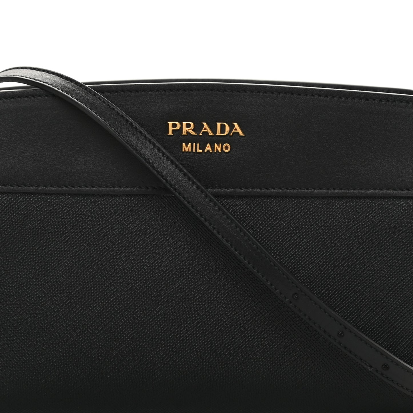 Saffiano Soft Calfskin Bandoliera Bag Black