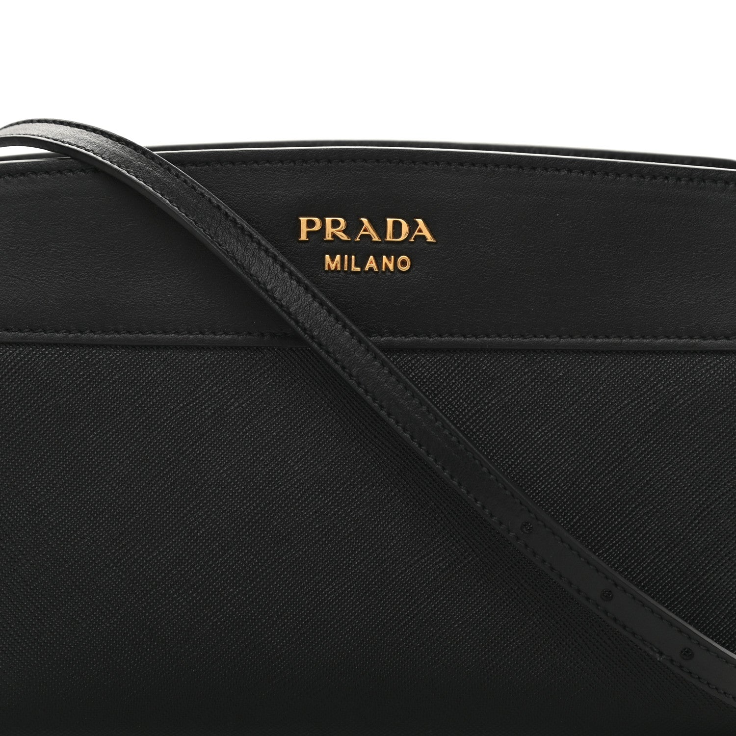 Prada Saffiano Soft Calfskin Bandoliera Bag Black 8 of 11