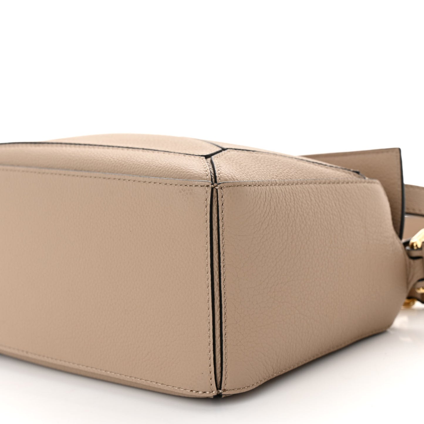 Grained Calfskin Small Puzzle Bag Sand