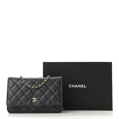 Chanel Iridescent Caviar Quilted Wallet On Chain WOC Black 12 of 12