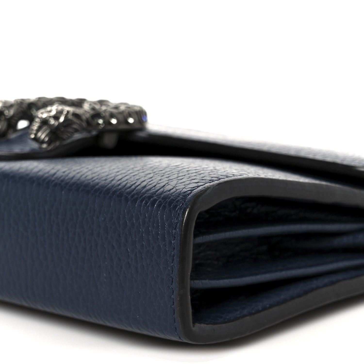 Gucci Dollar Calfskin Crystal Mini Dionysus Chain Wallet Blue Agata Black Diamond 10 of 10