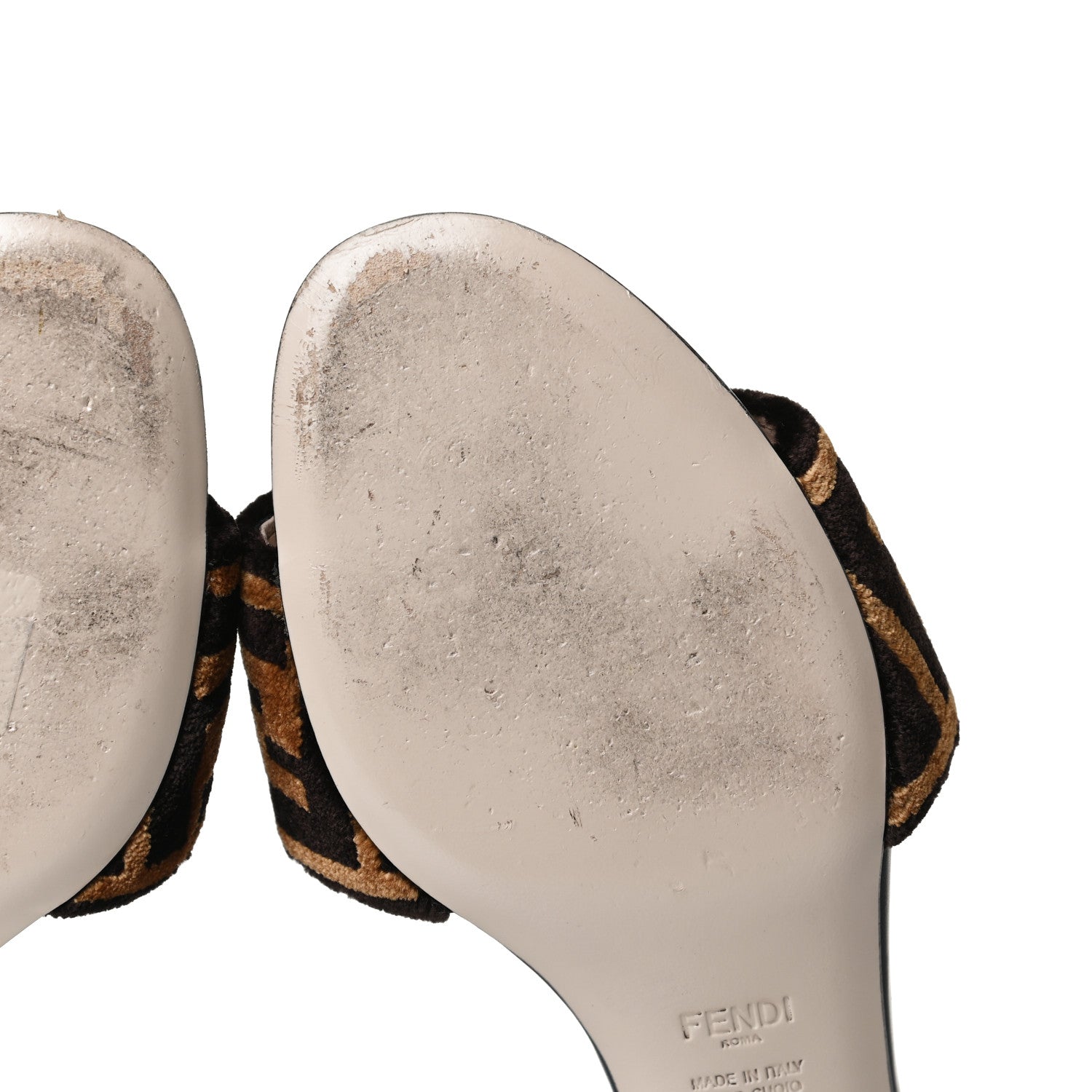Fendi Velvet FF Slide Sandals 39 Tobacco 10 of 12