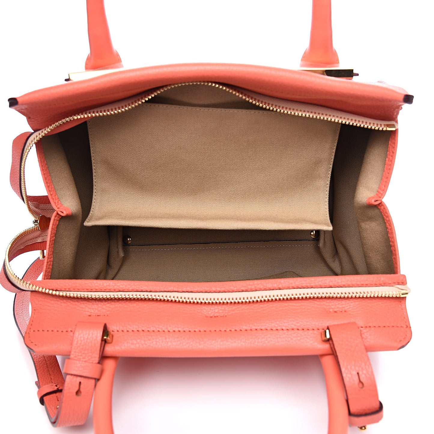 Lambskin Medium Everston Satchel Coral