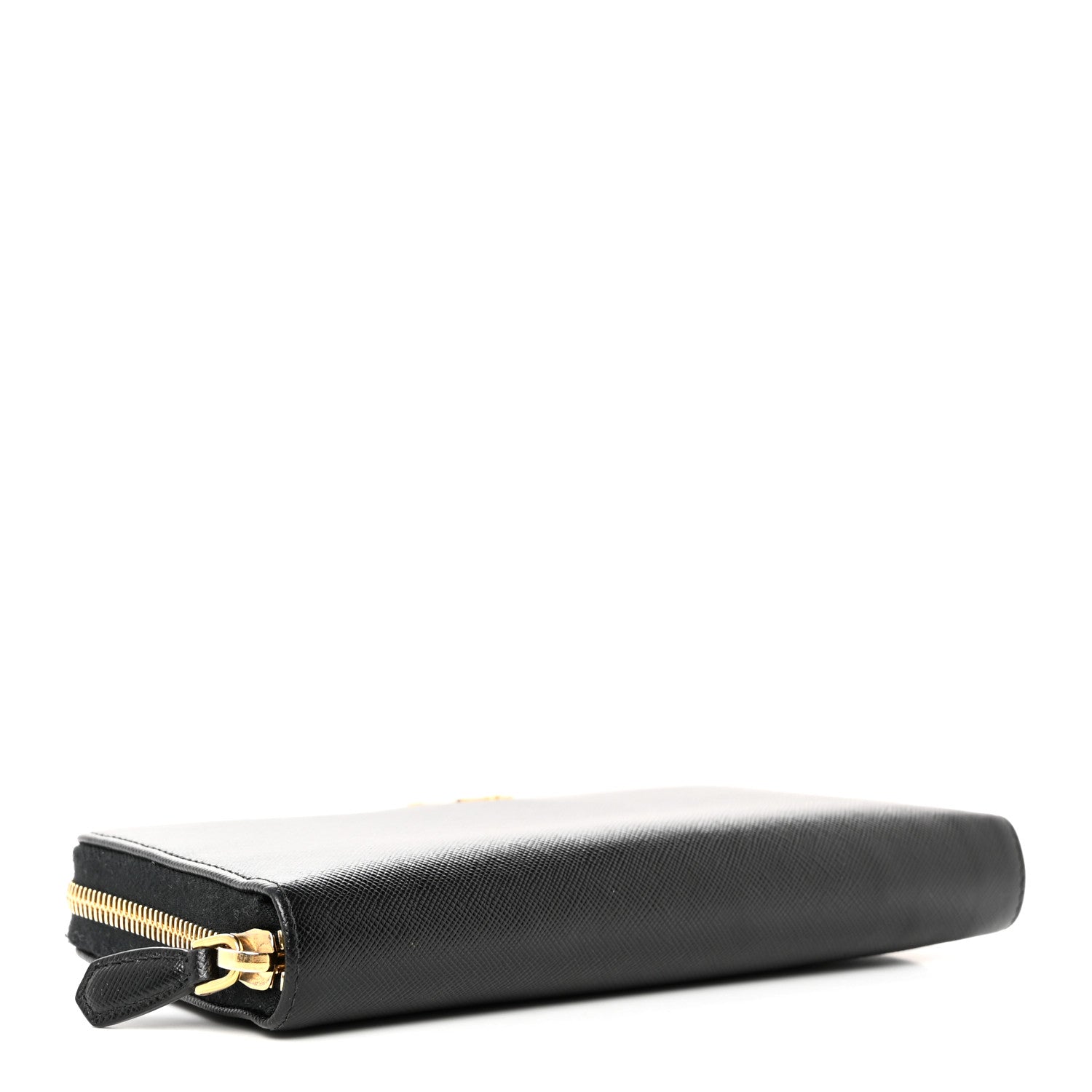 Prada Saffiano Metal Zip Around Wallet Black 4 of 8