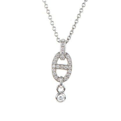 Hermes 18K White Gold Diamond PM Chaine d'Ancre Enchainee Necklace 3 of 6