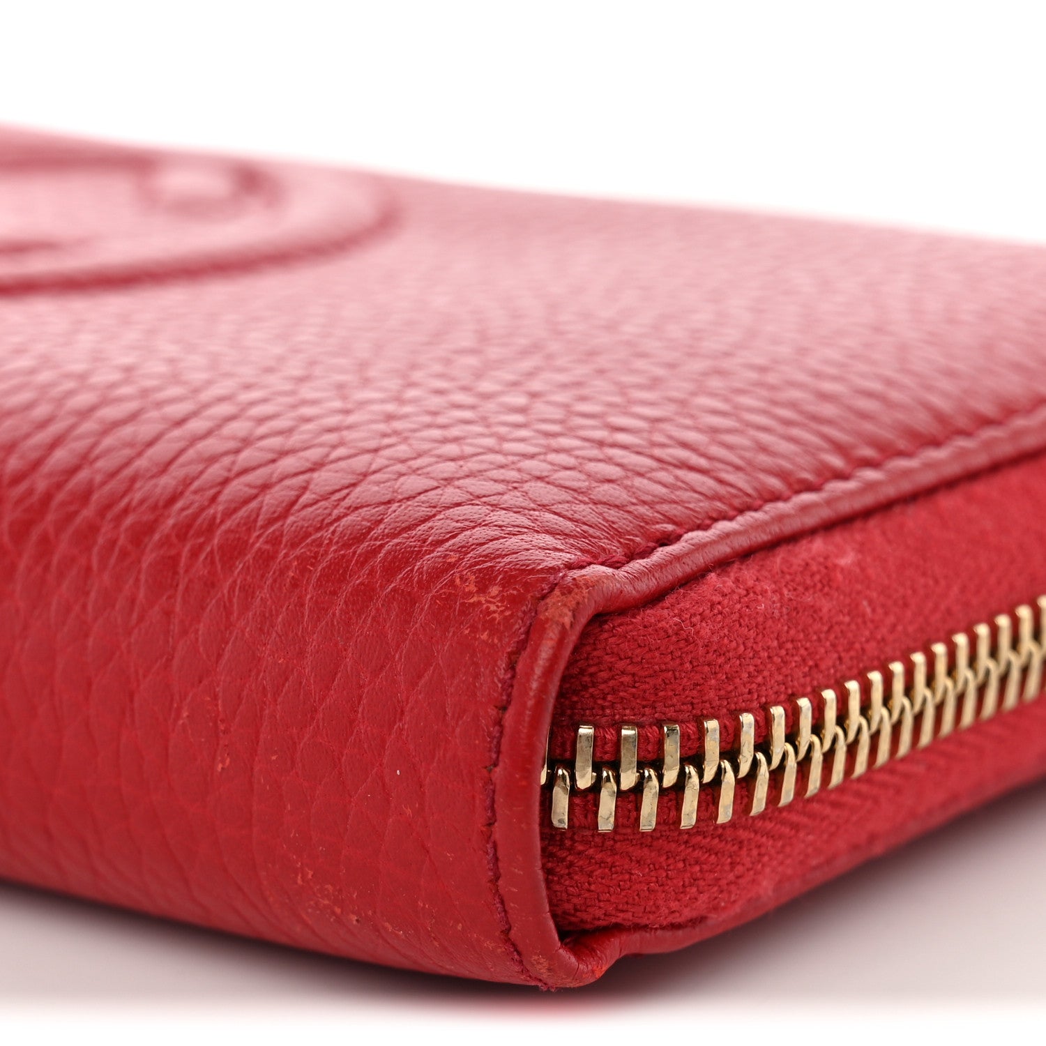 Gucci Pebbled Calfskin Soho Zip Around Wallet Red 10 of 14