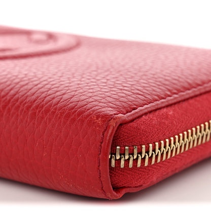 Gucci Pebbled Calfskin Soho Zip Around Wallet Red 10 of 14