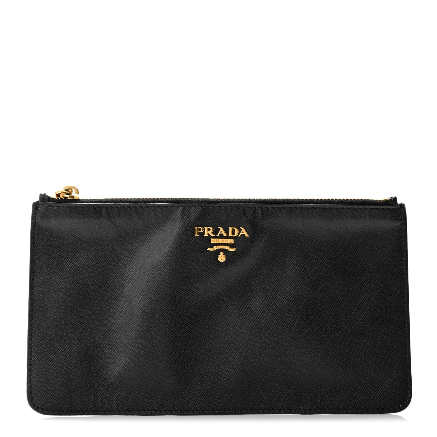 Prada Saffiano Zip Pouch Black Black 1 of 10