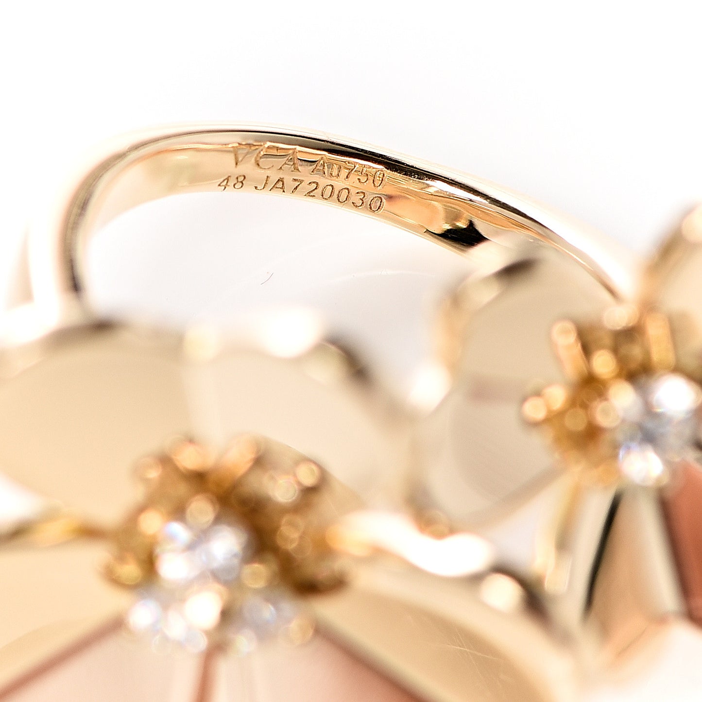 18K Yellow Gold Diamond Frivole Between The Finger Ring 48 4.5