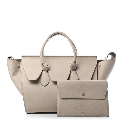 Celine Crisped Calfskin Tie Knot Small Tote Chalk 1 of 11
