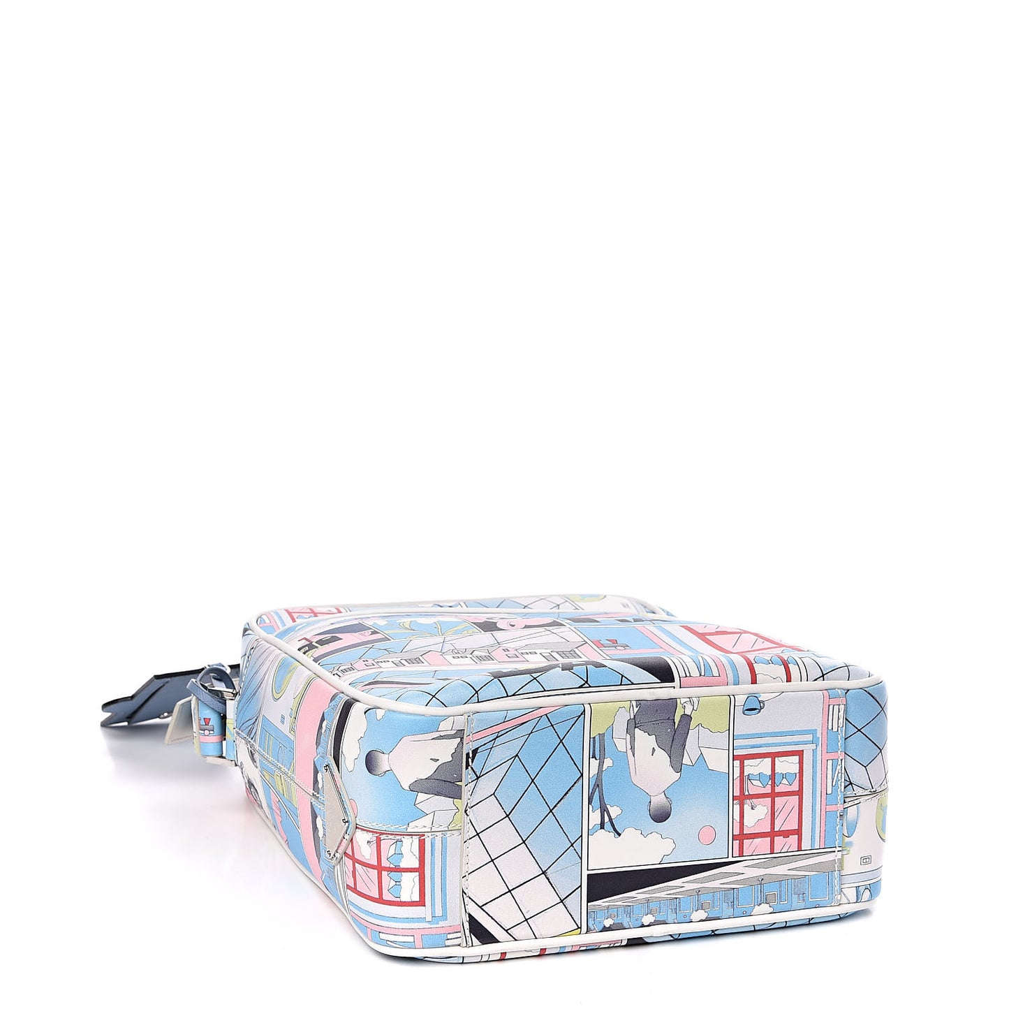 X JAMES JEAN Vitello Comics Flat Messenger Bag Azzurro