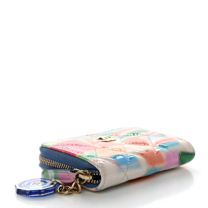 Chanel Patent Calfskin Printed Quilted Zip Coin Purse Multicolor 4 of 8