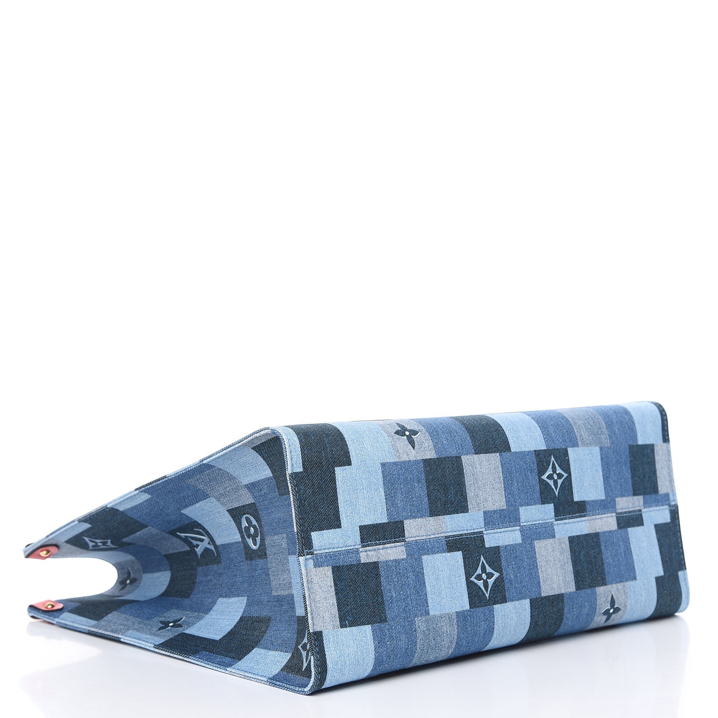 Denim Damier Monogram Onthego Blue Rouge