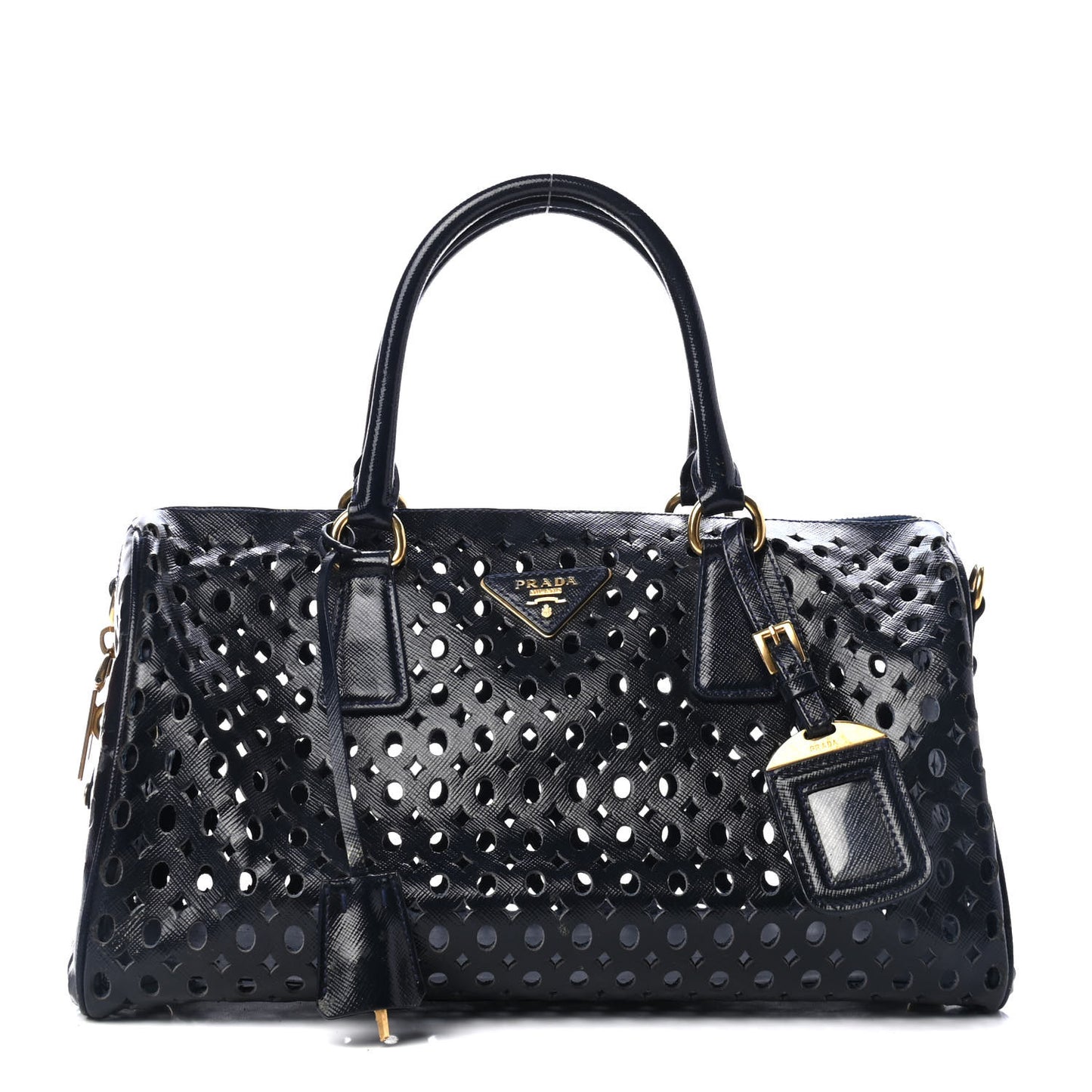 Saffiano Perforated Satchel Royal