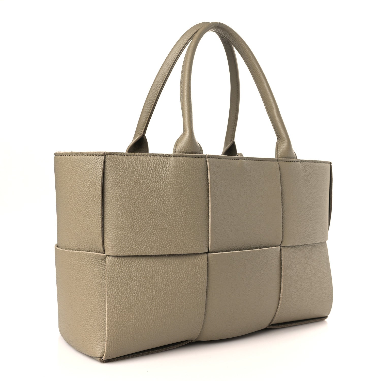 Bottega Veneta Grained Calfskin Maxi Intrecciato Small Arco Tote Taupe 4 of 9