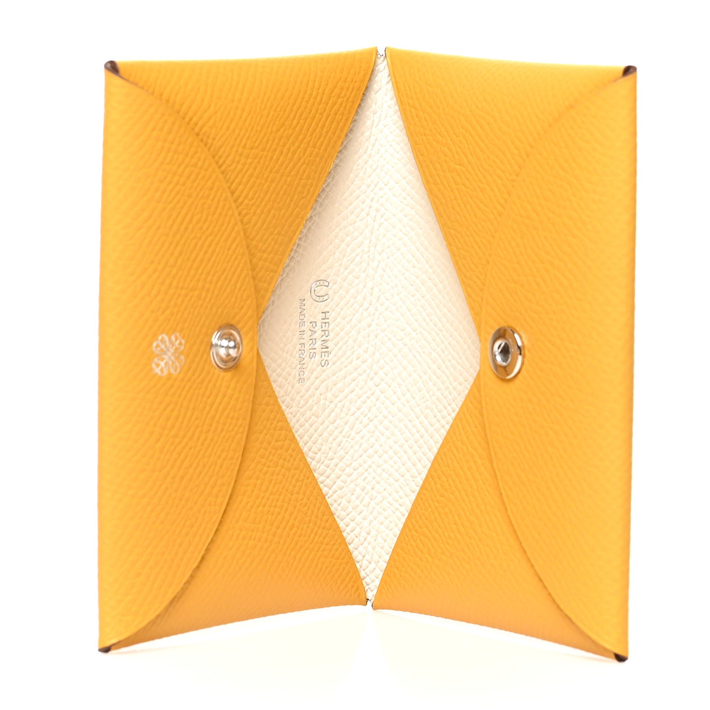 Epsom Horseshoe Calvi Card Case Jaune Ambre Craie