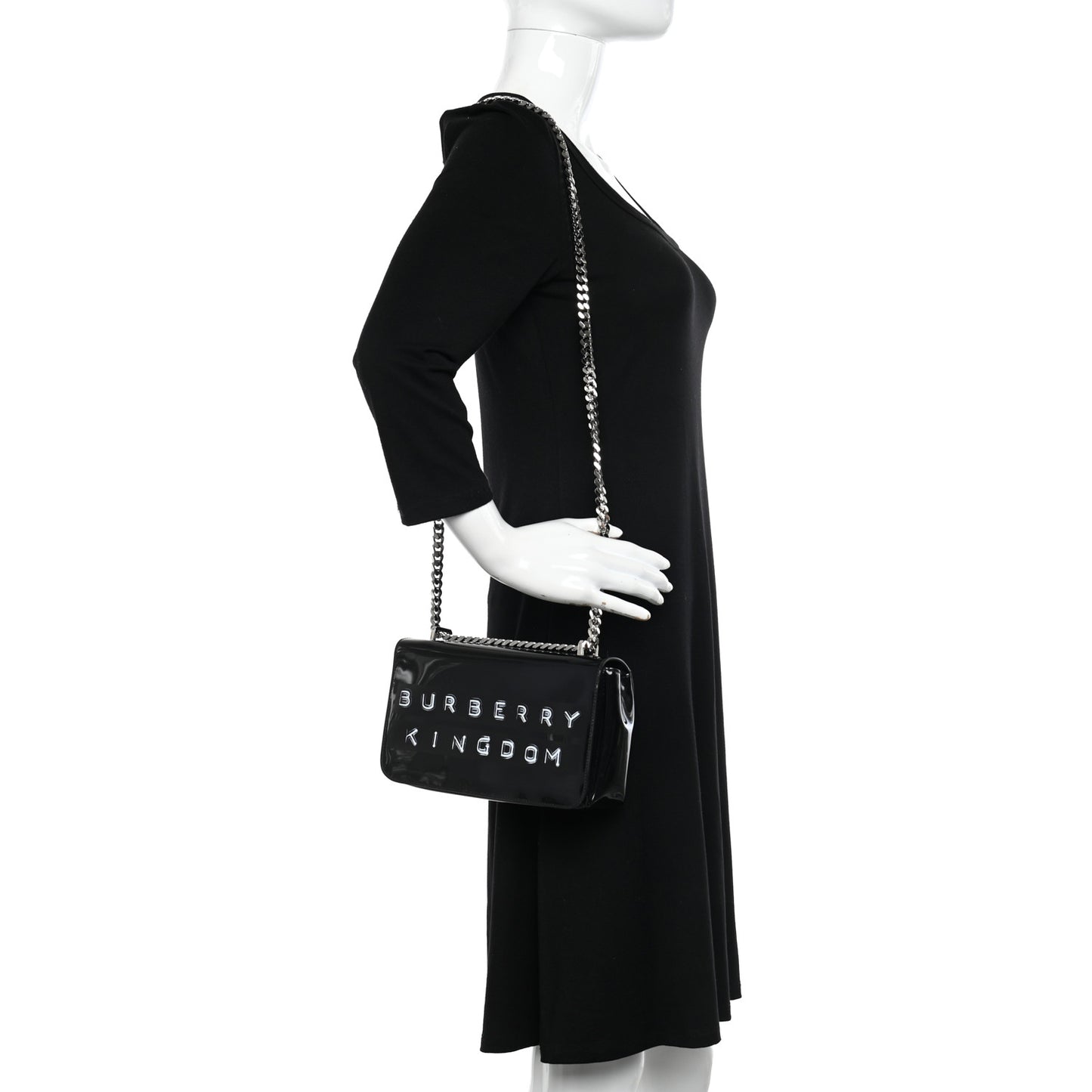Patent Kingdom Flap Crossbody Black