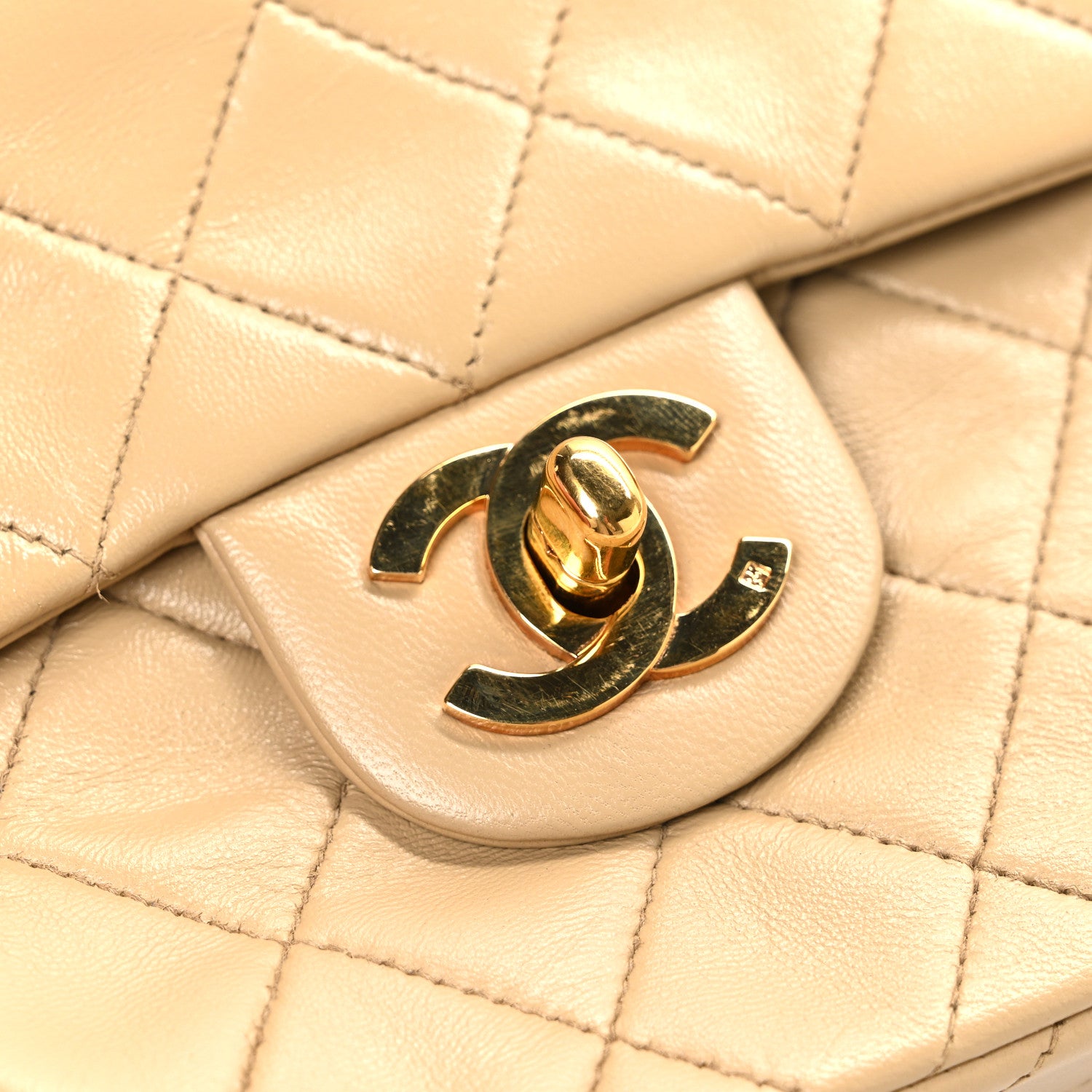 Chanel Lambskin Quilted Mini Square Flap Beige 13 of 13