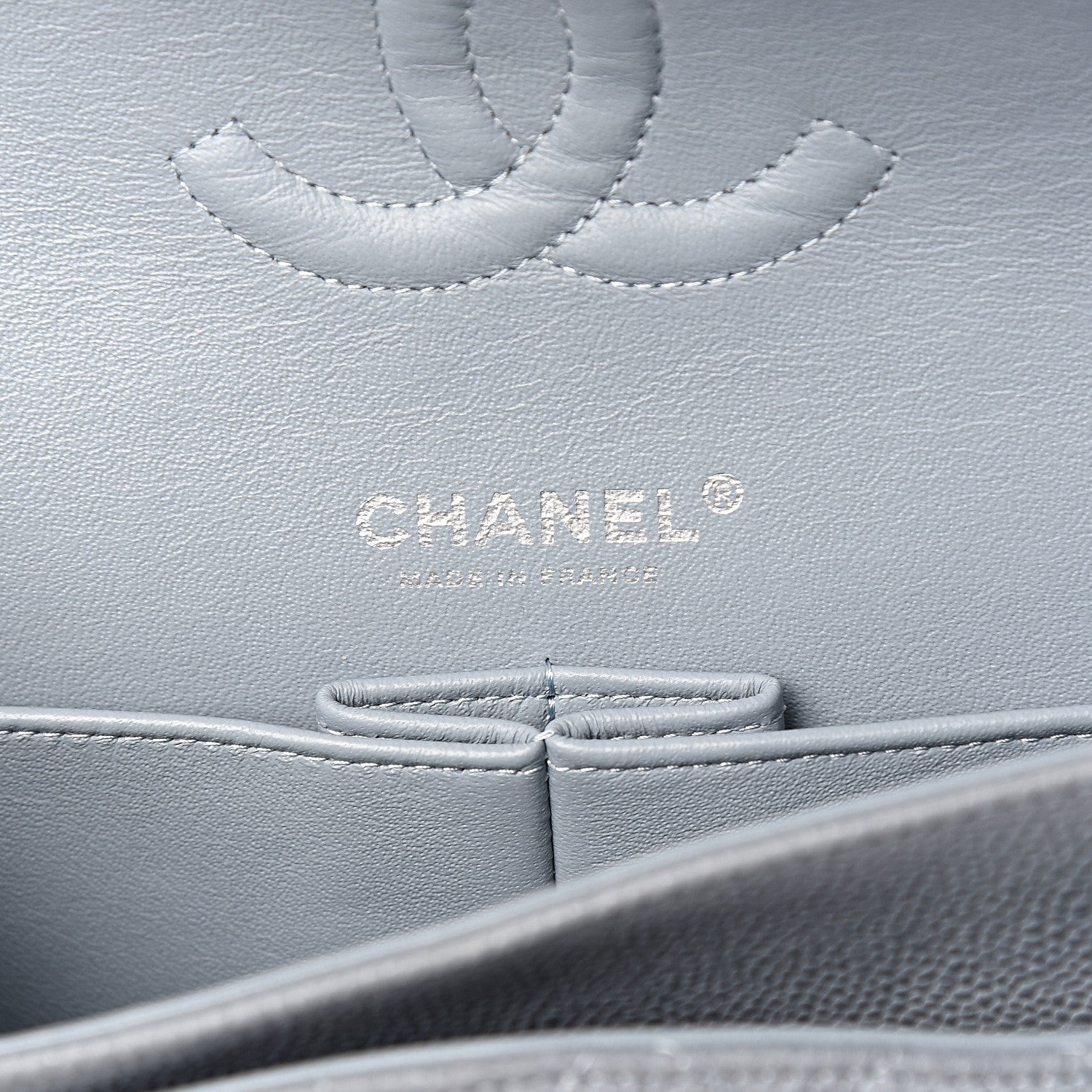 Chanel Iridescent Caviar Quilted Medium Double Flap Grey 5 of 9