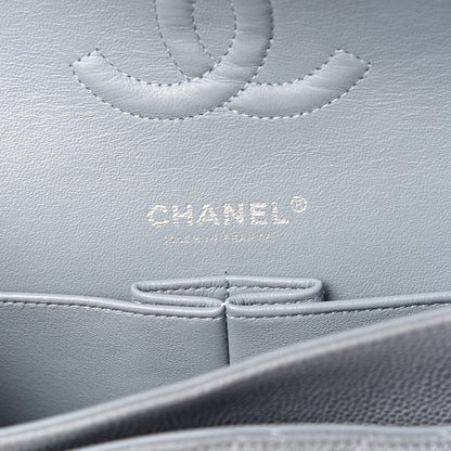 Chanel Iridescent Caviar Quilted Medium Double Flap Grey 5 of 9