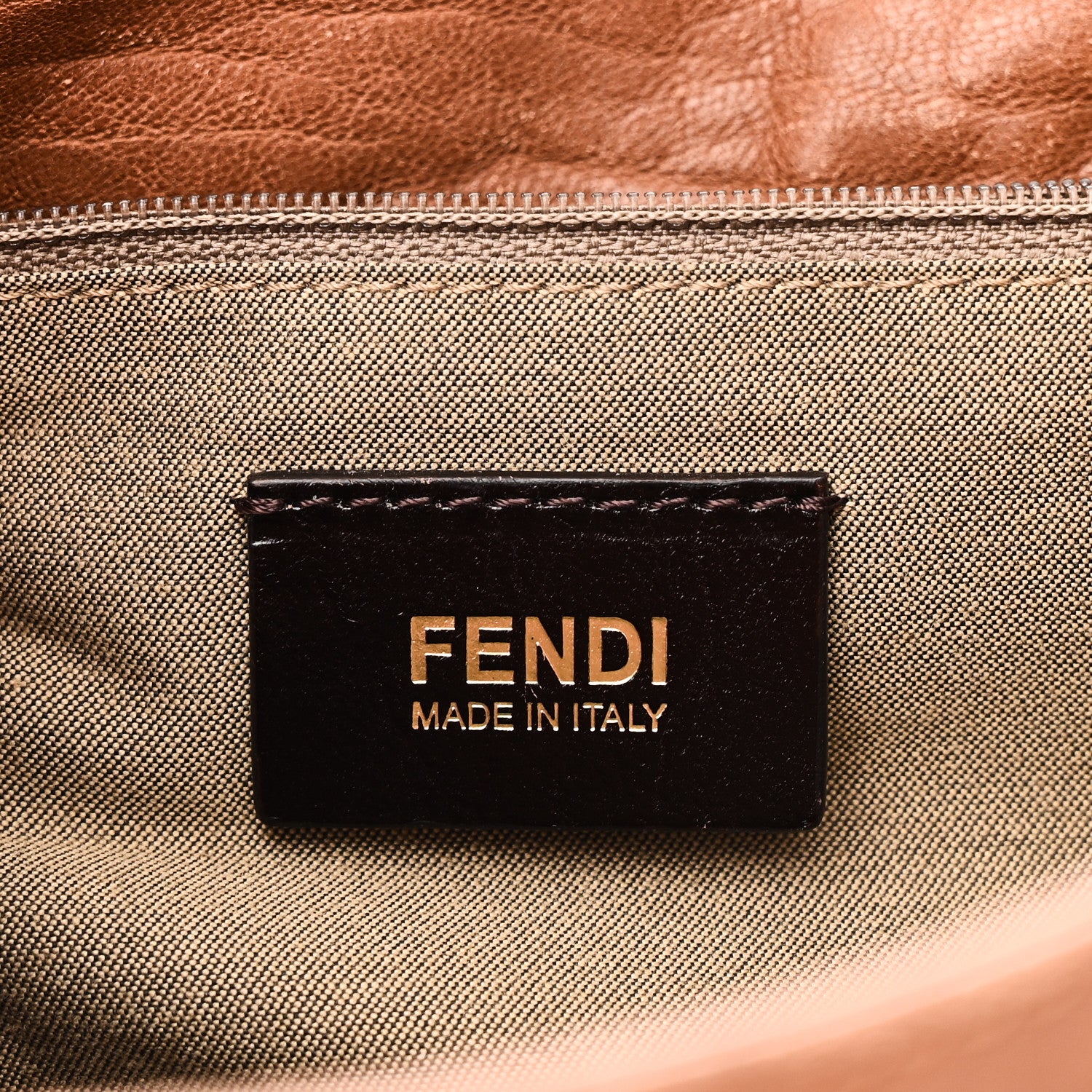 Fendi Crinkled Lambskin Mia Shoulder Flap Camel 6 of 11
