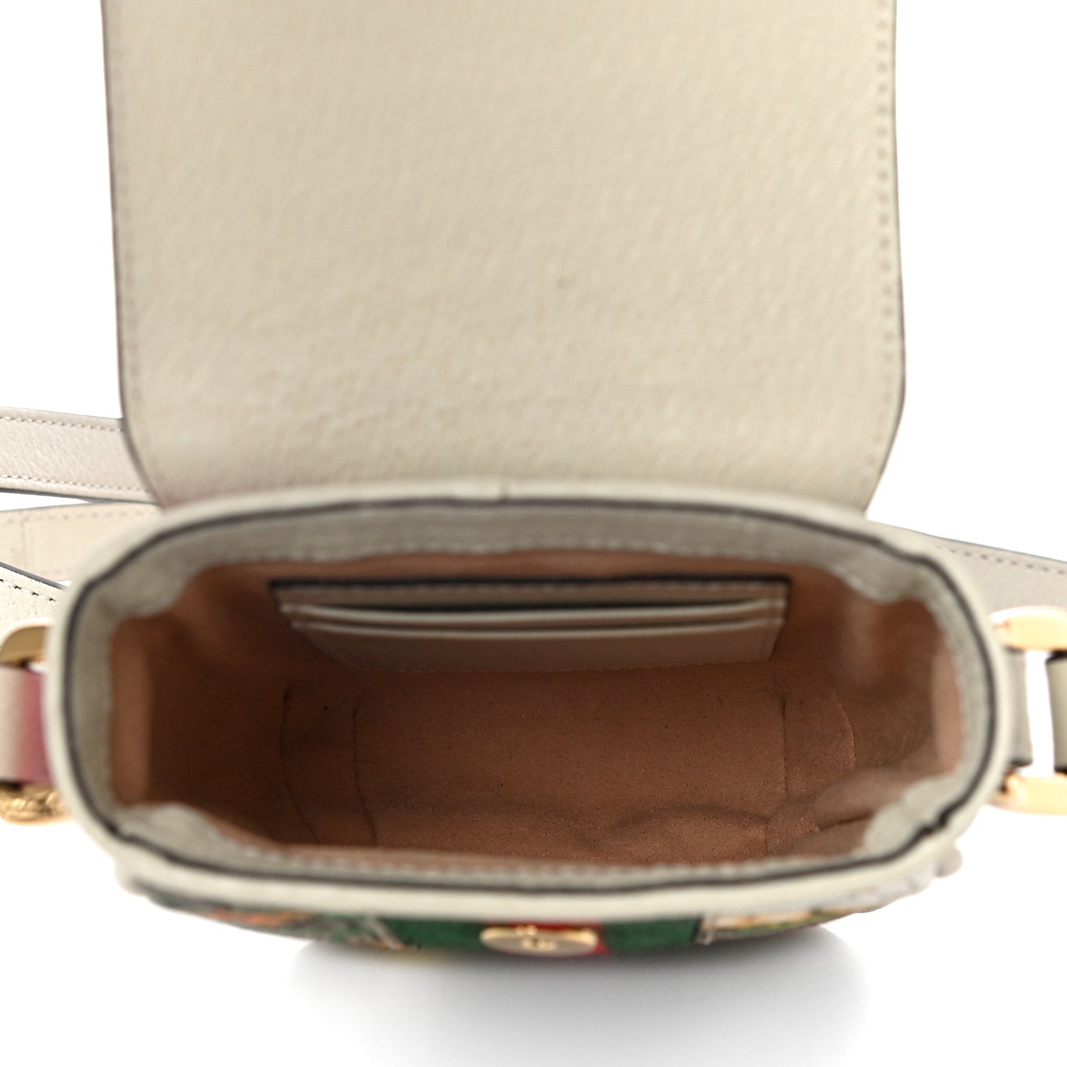 Gucci GG Supreme Monogram Flora Web Ophidia Phone Crossbody Bag White 4 of 8