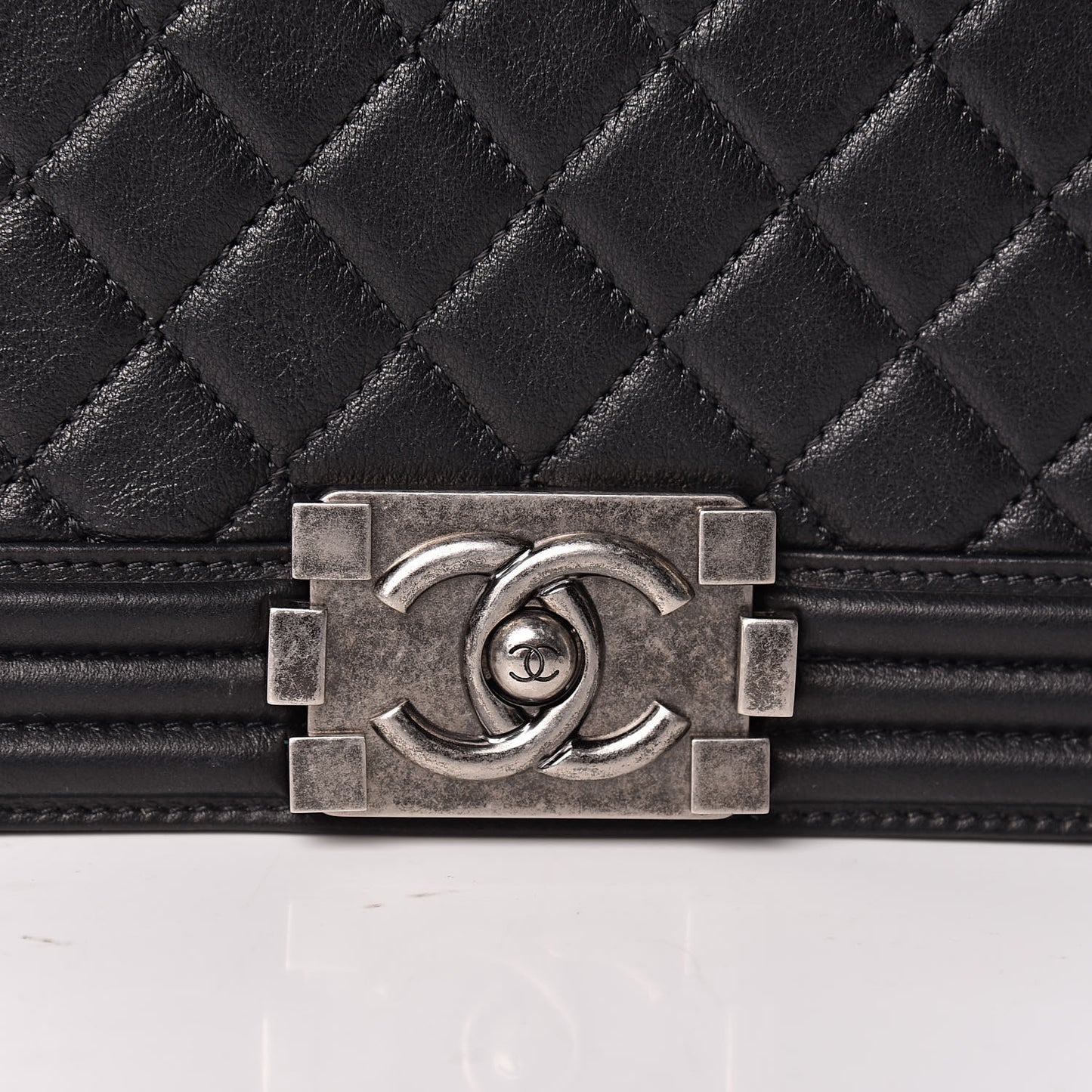 Calfskin Quilted New Medium Boy Flap Black