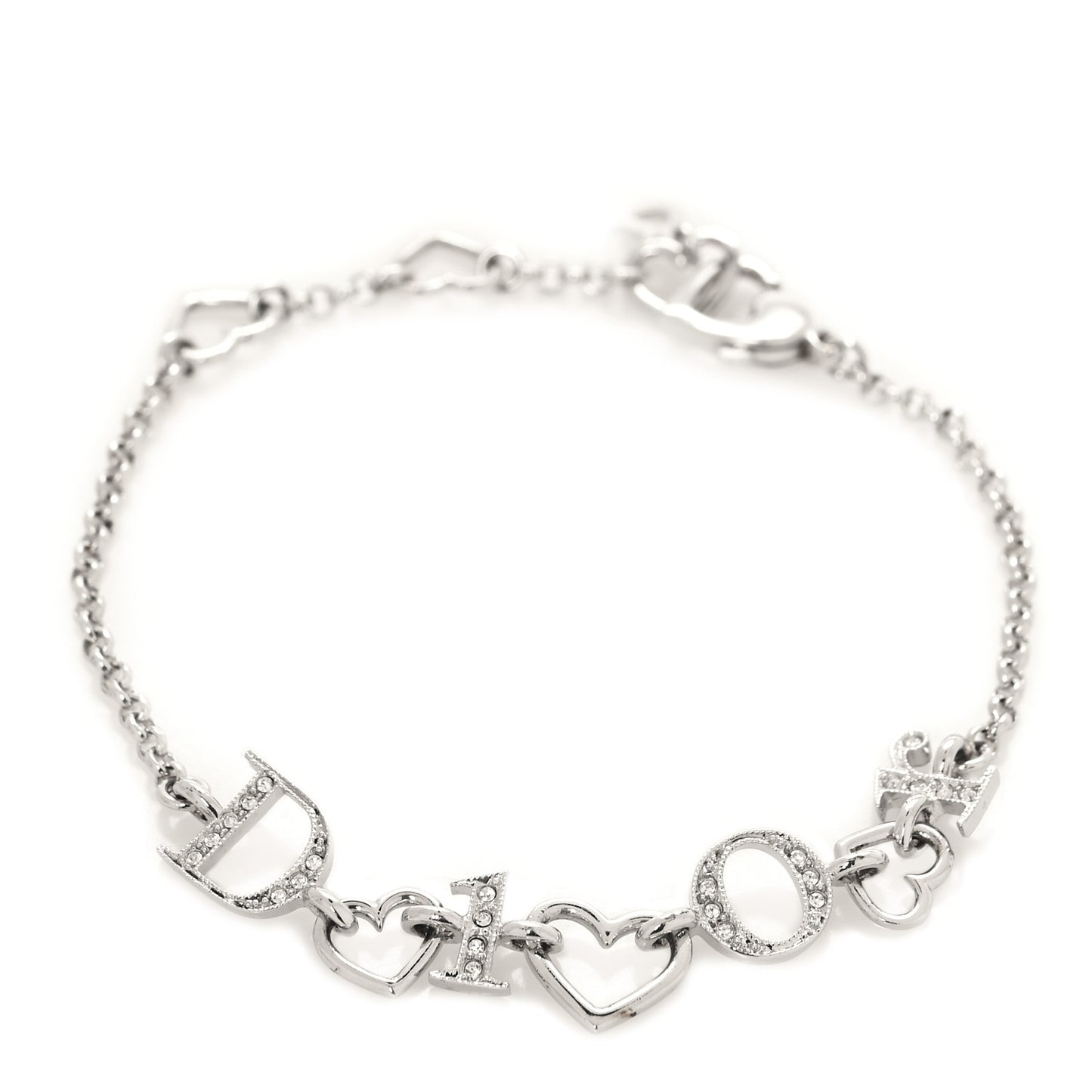 Crystal Heart Bracelet Silver