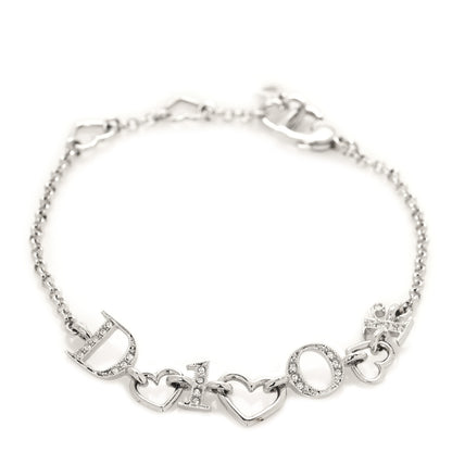 Christian Dior Crystal Heart Bracelet Silver 1 of 4