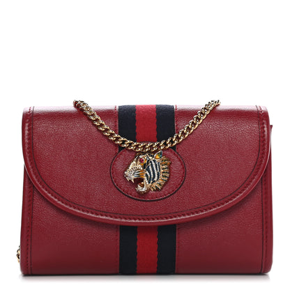 Gucci Textured Calfskin Web Mini Rajah Slim Flap Shoulder Bag Romantic Cherry 1 of 9