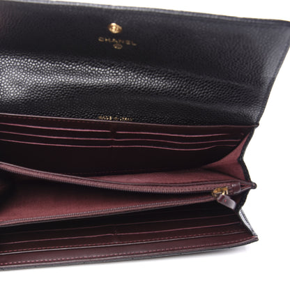Chanel Caviar Quilted Large Gusset Flap Wallet Black 4 of 10