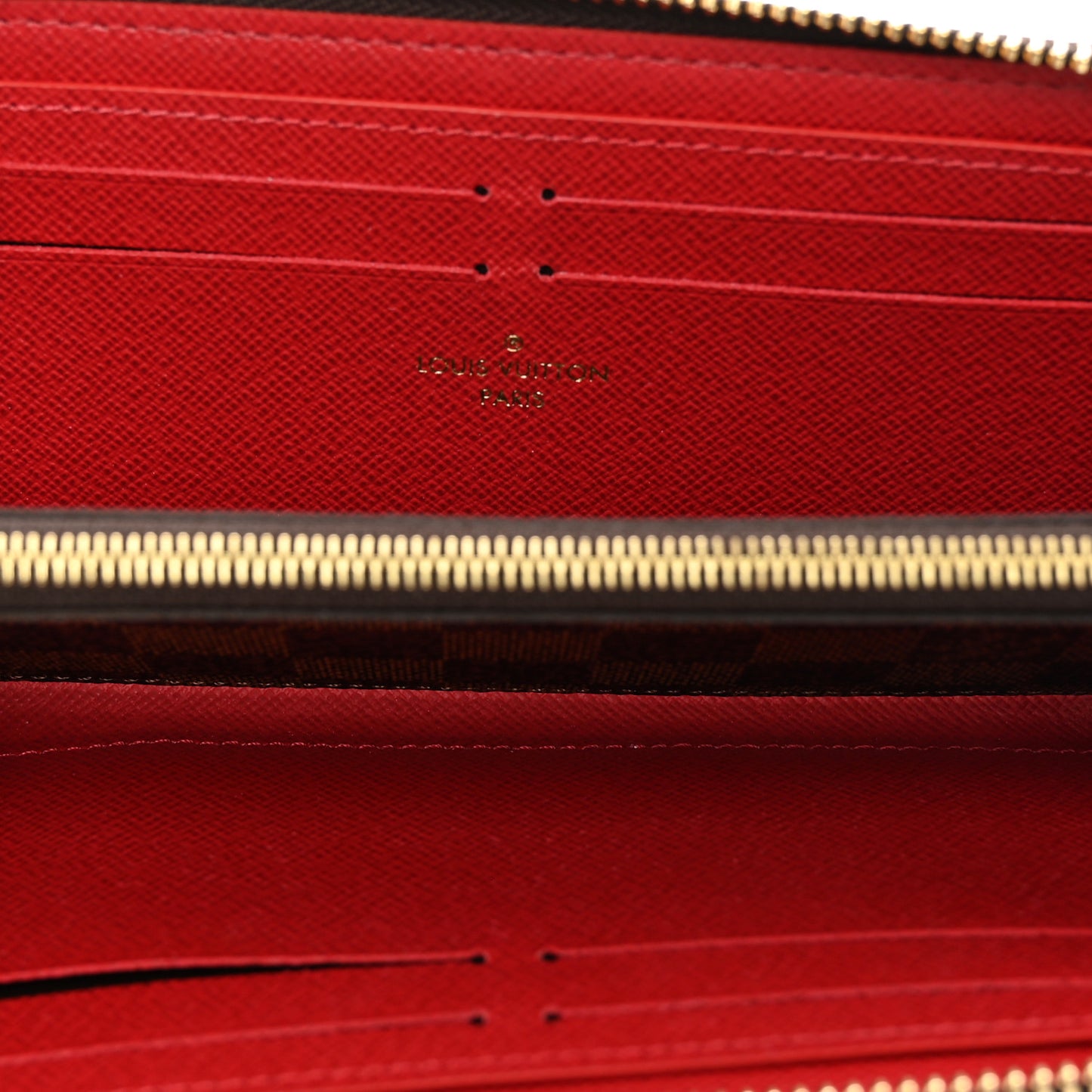 Damier Ebene Clemence Wallet Cherry