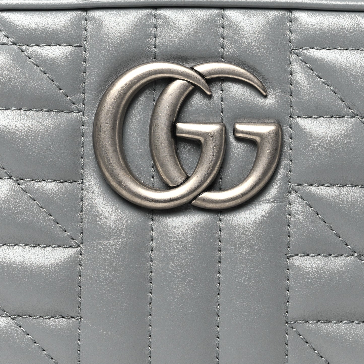 Calfskin Matelasse Aria Small GG Marmont Chain Shoulder Bag Deep Grey