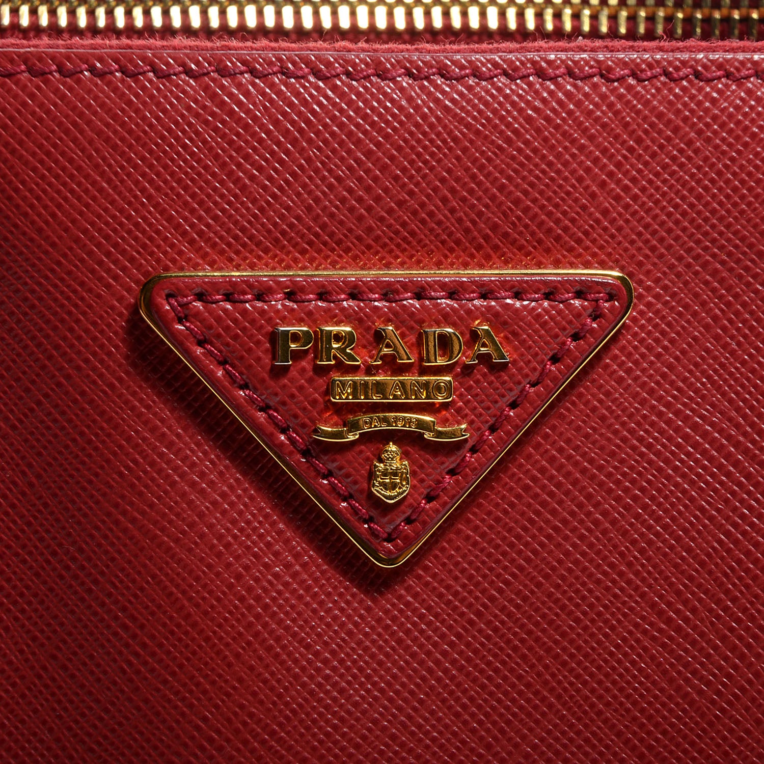 Prada Saffiano Lux Large Double Zip Tote Fuoco 11 of 12