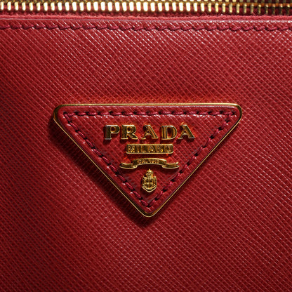Prada Saffiano Lux Large Double Zip Tote Fuoco 11 of 12