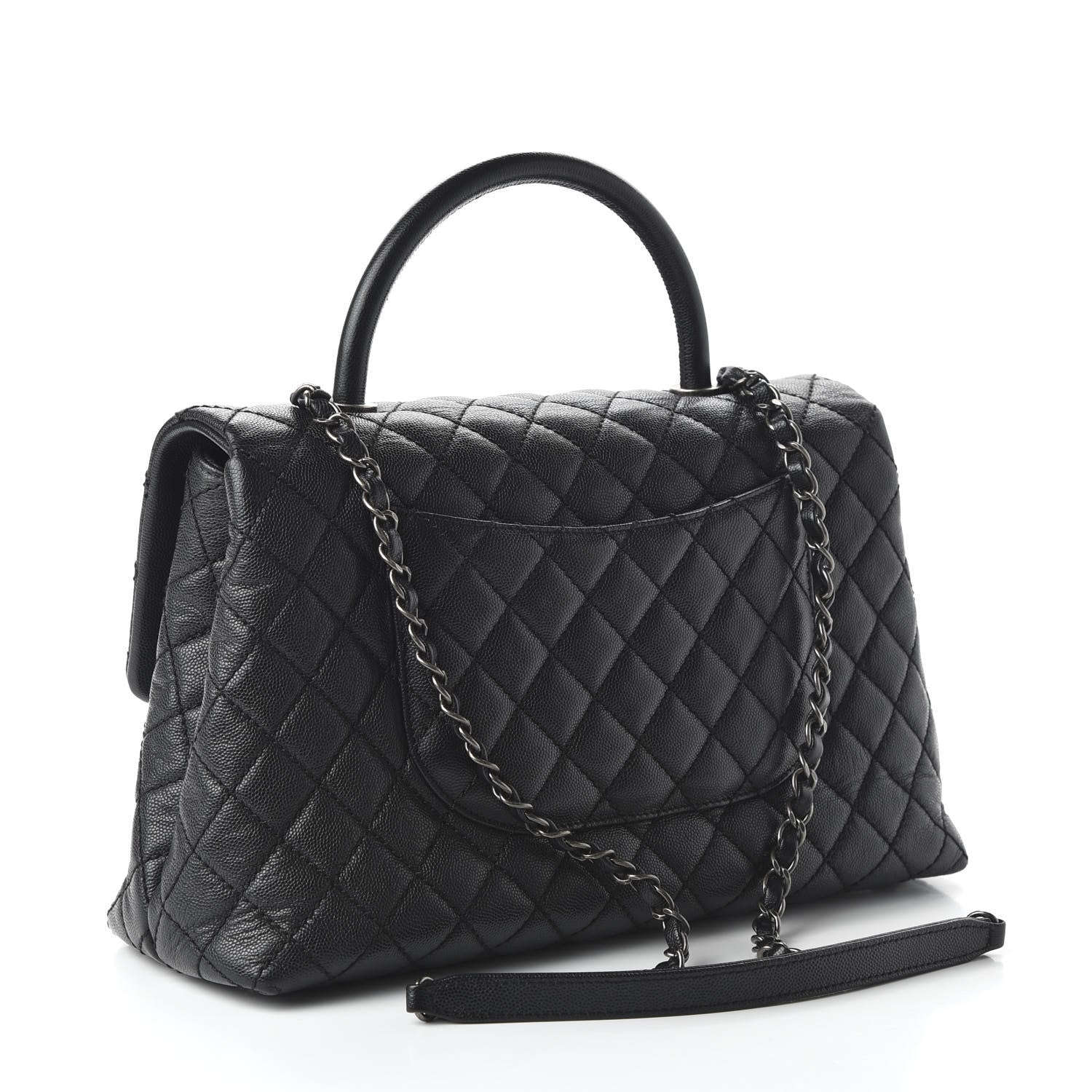 Chanel Caviar Quilted Medium Coco Handle Flap Black 3 of 11