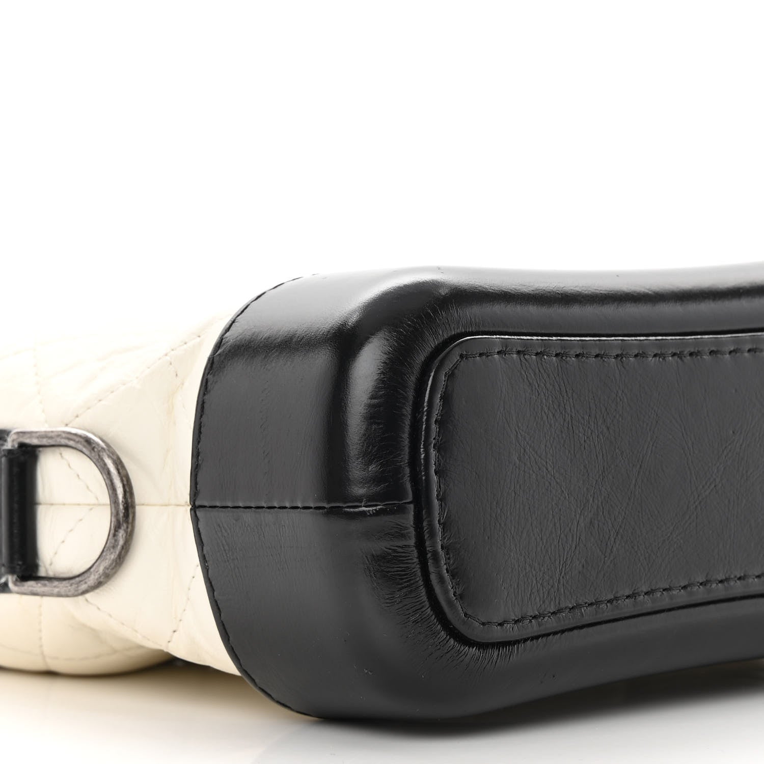 Chanel Aged Calfskin Quilted Small Gabrielle Hobo Black White 9 of 15