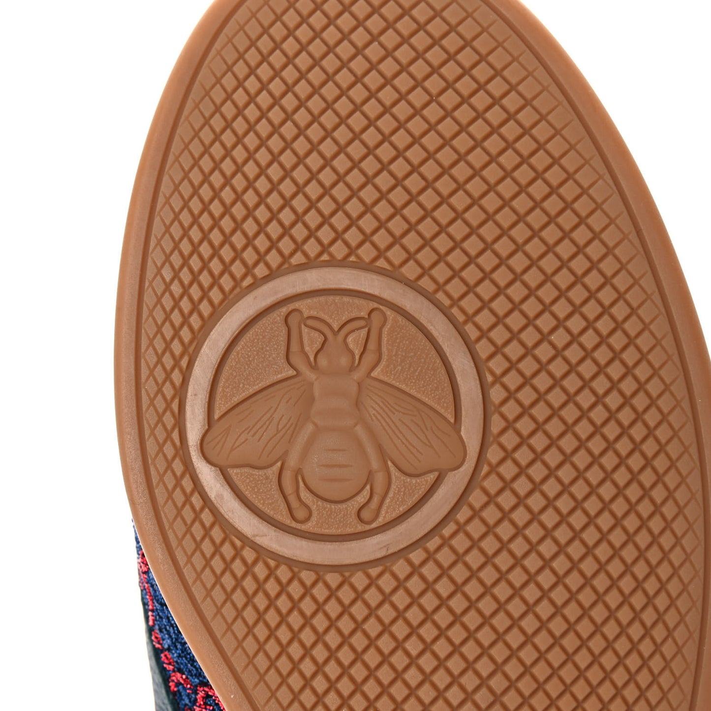 Lurex Calfskin Web GG Monogram Womens Falacer Sneakers 36.5 Iridescent Blue Iridescent Red Silver