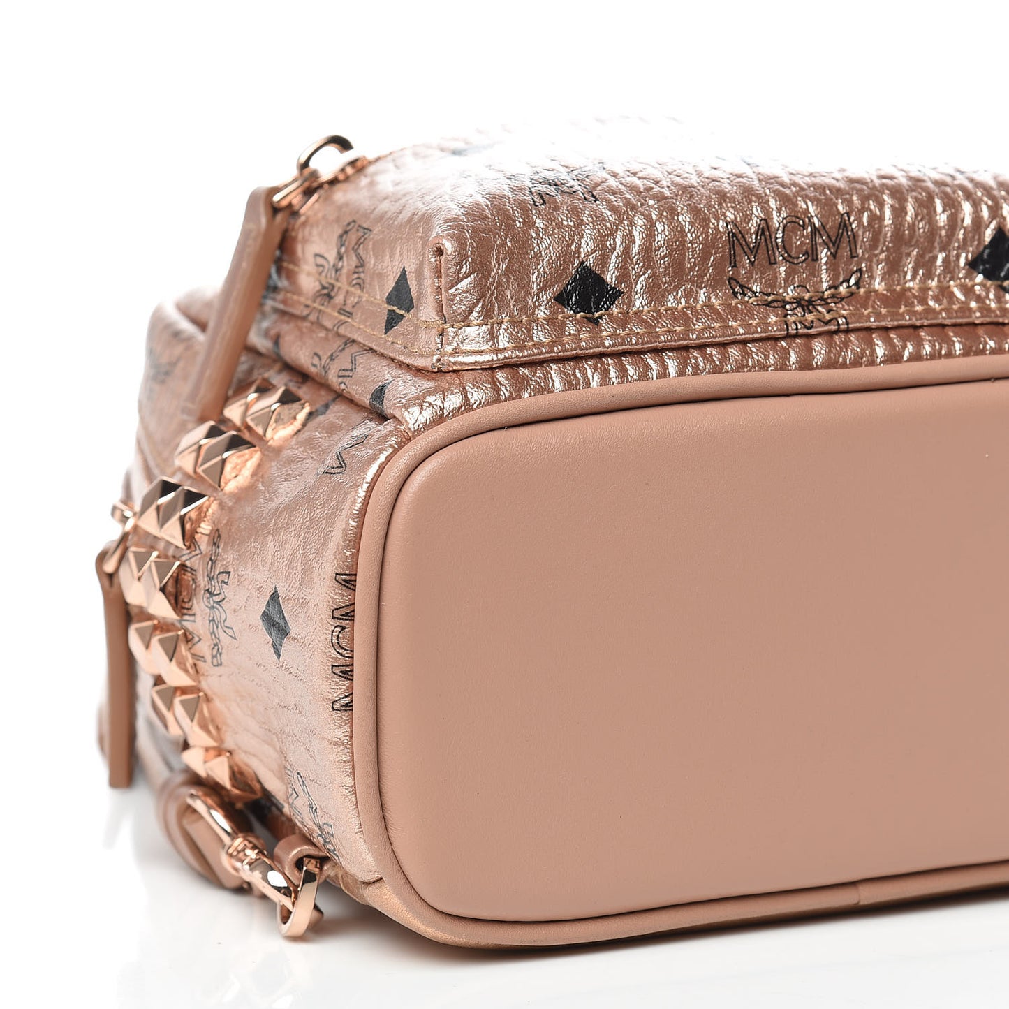 Metallic Visetos Studded X-Mini Bebe Boo Backpack Champagne Gold
