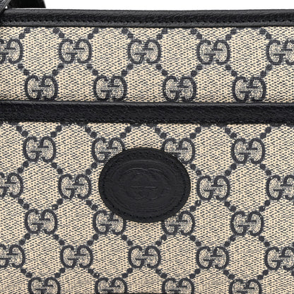Gucci GG Supreme Monogram Textured Dollar Calfskin Mini Retro Interlocking G Shoulder Bag Beige Blue 8 of 11