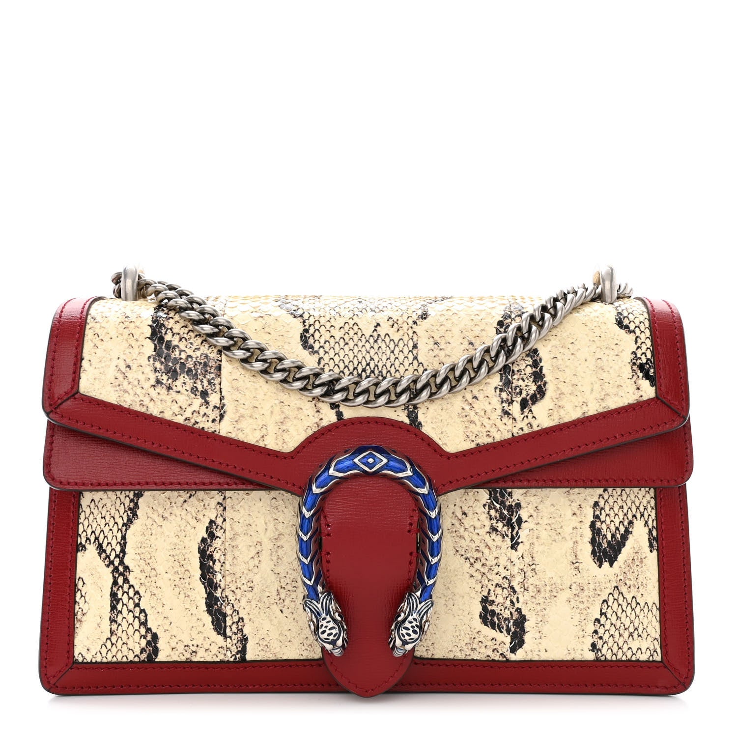 Gucci Snakeskin Azalea Calfskin Enamel Small Dionysus Shoulder Bag New Rock New Cherry Red Electric Blue 1 of 10