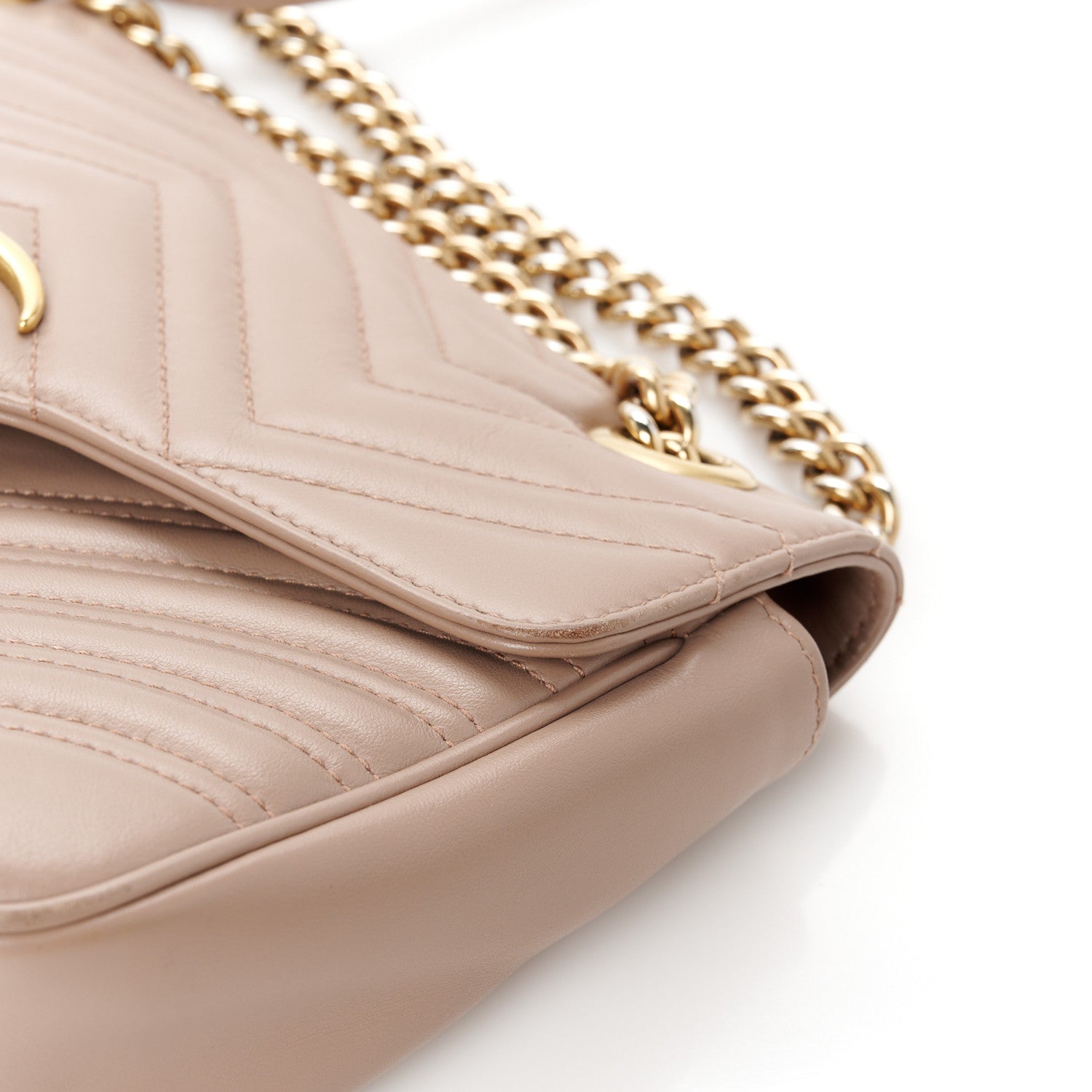 Gucci Calfskin Matelasse Small GG Marmont Shoulder Bag Porcelain Rose 13 of 17