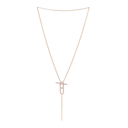 Hermes 18K Rose Gold Diamond PM Ever Chaine D'Ancre Necklace 3 of 6
