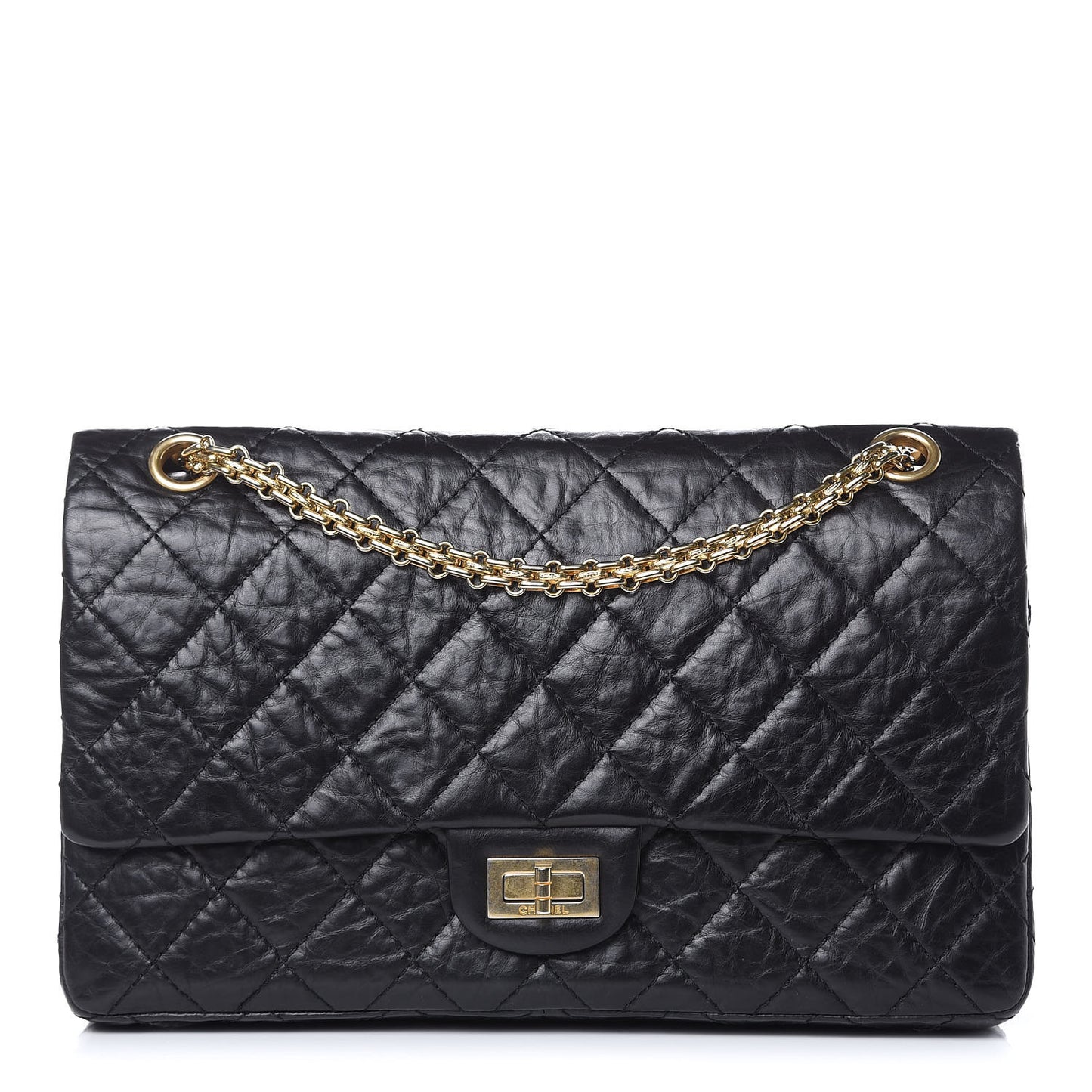 Aged Calfskin Quilted 50th Anniversary 2.55 Reissue 226 Flap Black