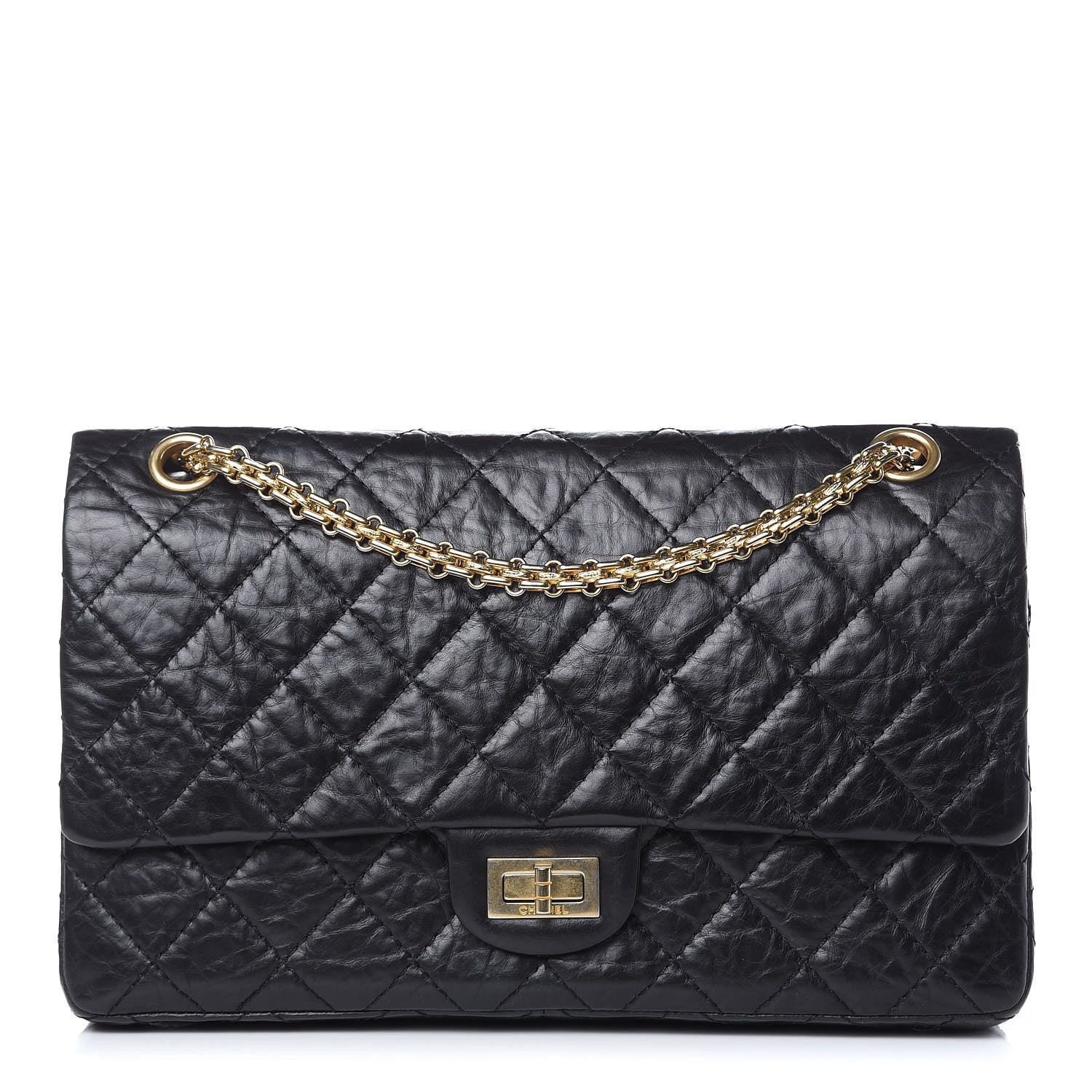 Chanel Aged Calfskin Quilted 50th Anniversary 2.55 Reissue 226 Flap Black 1 of 10