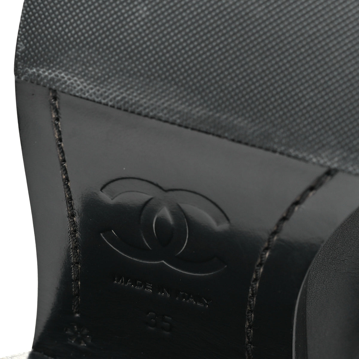 Calfskin Cap Toe High Boots 35 Black