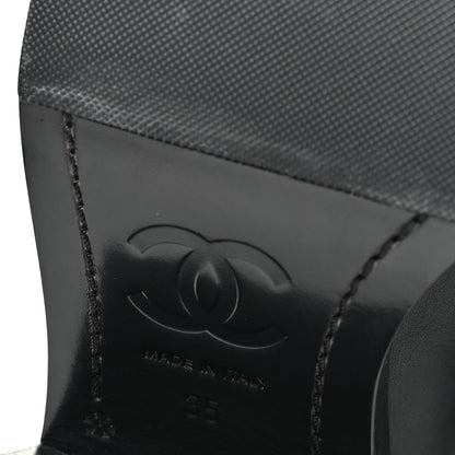 Chanel Calfskin Cap Toe High Boots 35 Black 7 of 9