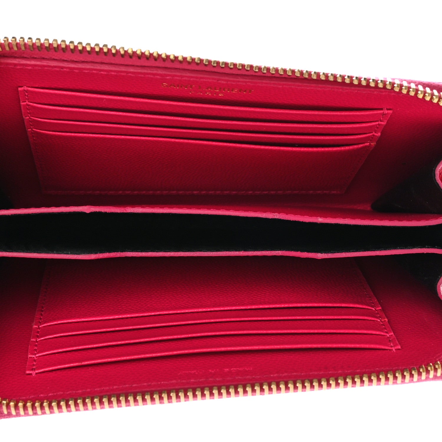 Saint Laurent Grain De Poudre Matelasse Chevron Monogram Phone Wallet Pink 5 of 12